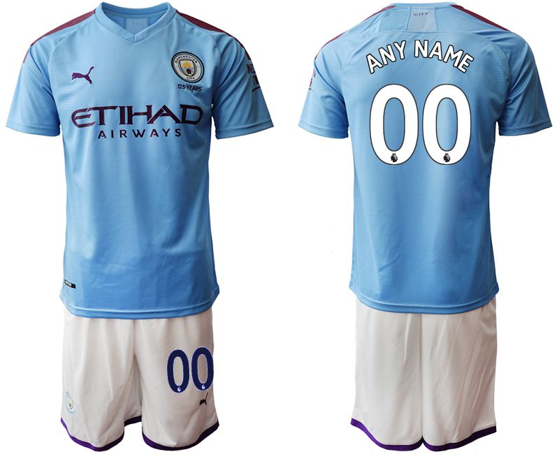 Men 2019-2020 club Manchester City home customized blue Soccer Jerseys1->customized soccer jersey->Custom Jersey